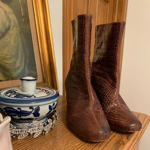 Free People brown leather ankle boots